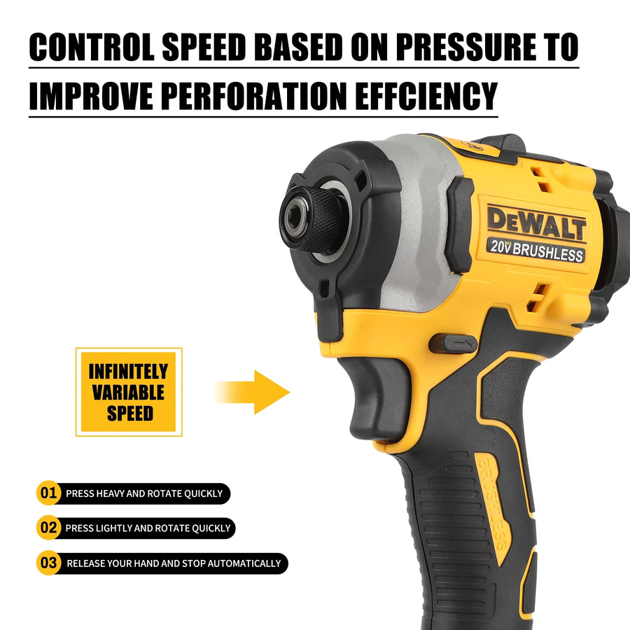 DeWalt DCF850 Bürstenloser 20-V-Lithium-Ionen-Schrauber und Bohrer in Gelb (ohne Akku) - Bild 3