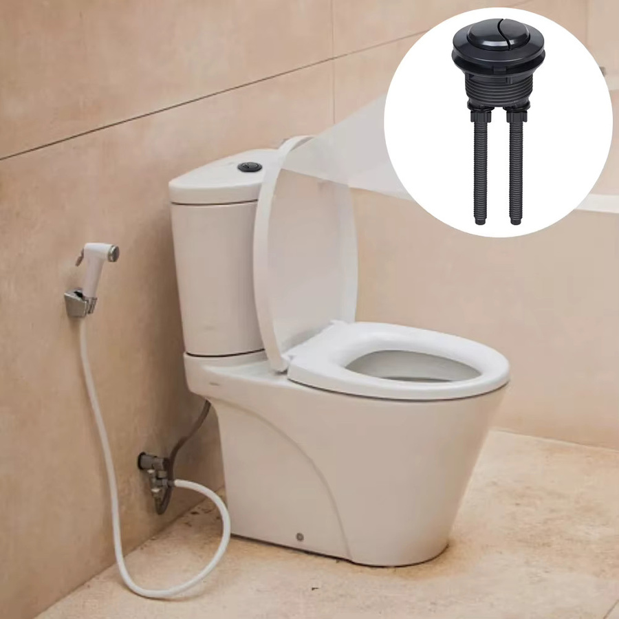 LEENKEA Dual WC-Spültaste in Schwarz für Spülkasten-Reparaturen, runde Spülknopf-Nachrüstung mit 38mm, 48mm oder 58mm Durchmesser - Bild 2