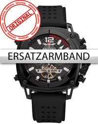 Perigaum Uhrenarmband Silikon, schwarz, 24 mm - Bild 1