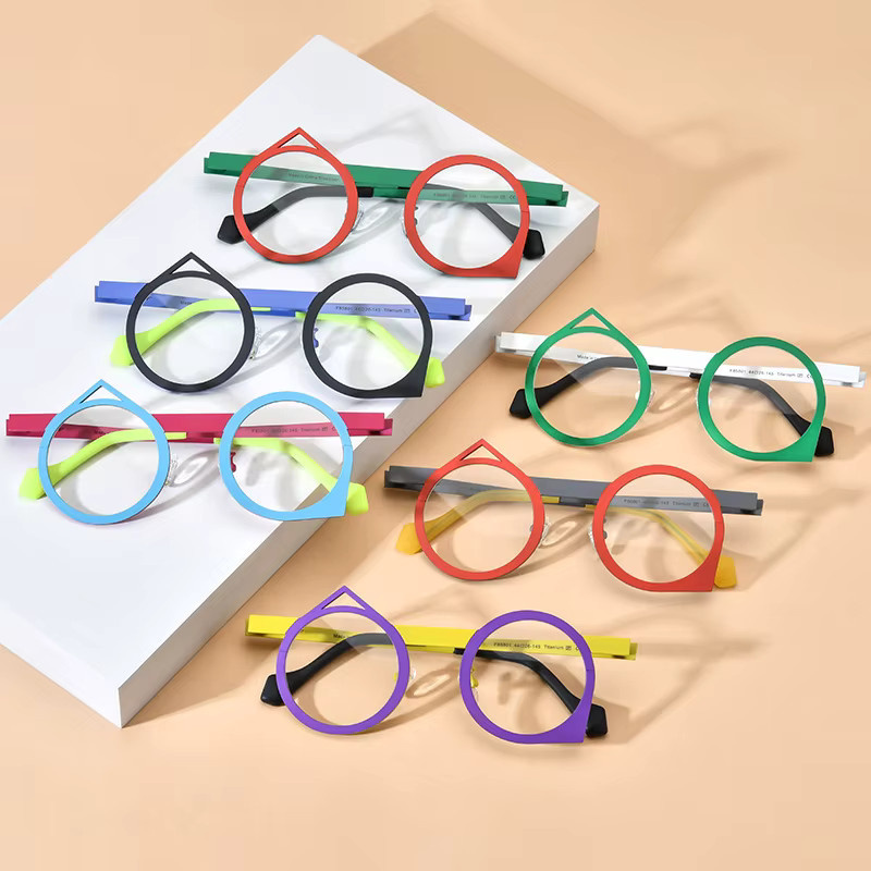 Wind Korrektionsbrille, Acetat, Rund, Vollrand, Unisex, Rot - Bild 2