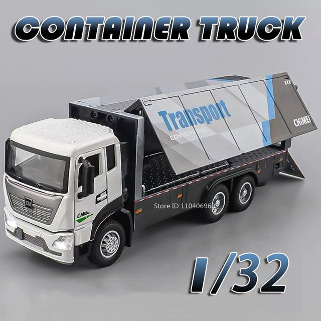 HAOCHI Container LKW Spielzeugmodell, 1:32, Metall, mit Licht und Sound - Bild 1
