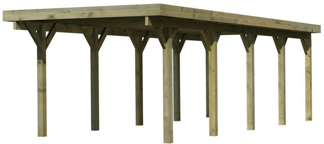 Karibu Einzelcarport Classic mit StahlDach in Grün, B/T: 273 x 777,5 cm - Bild 3