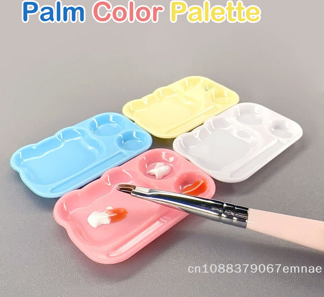 ZYS Nagelkunst Farbpalette, White, Nagellack-Mischplatte mit Pinselhalter - Bild 1