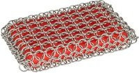 Lodge Grill-Reinigungsbürste Ringreiniger Pad ACM10R41 in Rot und Silber aus Edelstahl und Silikon - Bild 1