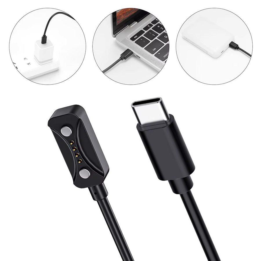 VODOOL USB-C-Ladekabel in Schwarz für Polar Vantage M3, Polar Vantage V3, Polar Ignite 3 und Grit X2 Pro, Länge: 1 m - Bild 2