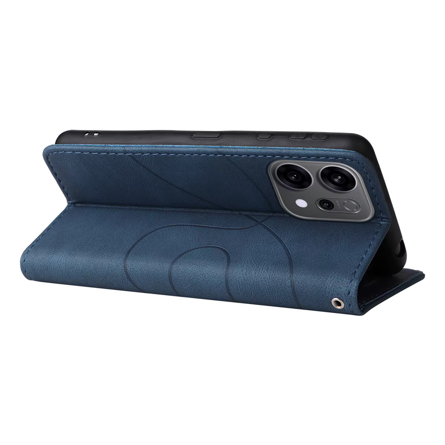 Magnetische Leder Brieftasche als Flip Case für OPPO F5 F7 F9 A5 A3S A7 5S A9 A38 A40 A74 A17 A52 A58 A60 A92 A77 A79 A93 A98 in Blau - Bild 3