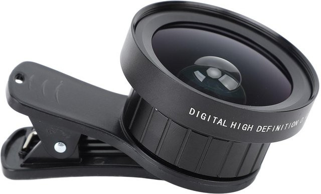 Koogeelife 2 in 1 Handy-Kameraobjektiv-Kit mit 0,45X Weitwinkel und 12,5X Makro Universal Clip-On Objektiv in Grau - Bild 1