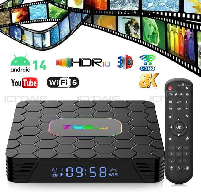 XGODY T95 PLUS Smart TV Box Android 14 Set-Top-Box mit RK3528 Quad Core, 8K, WIFI6 und Bluetooth 5.0, Schwarz - Bild 1