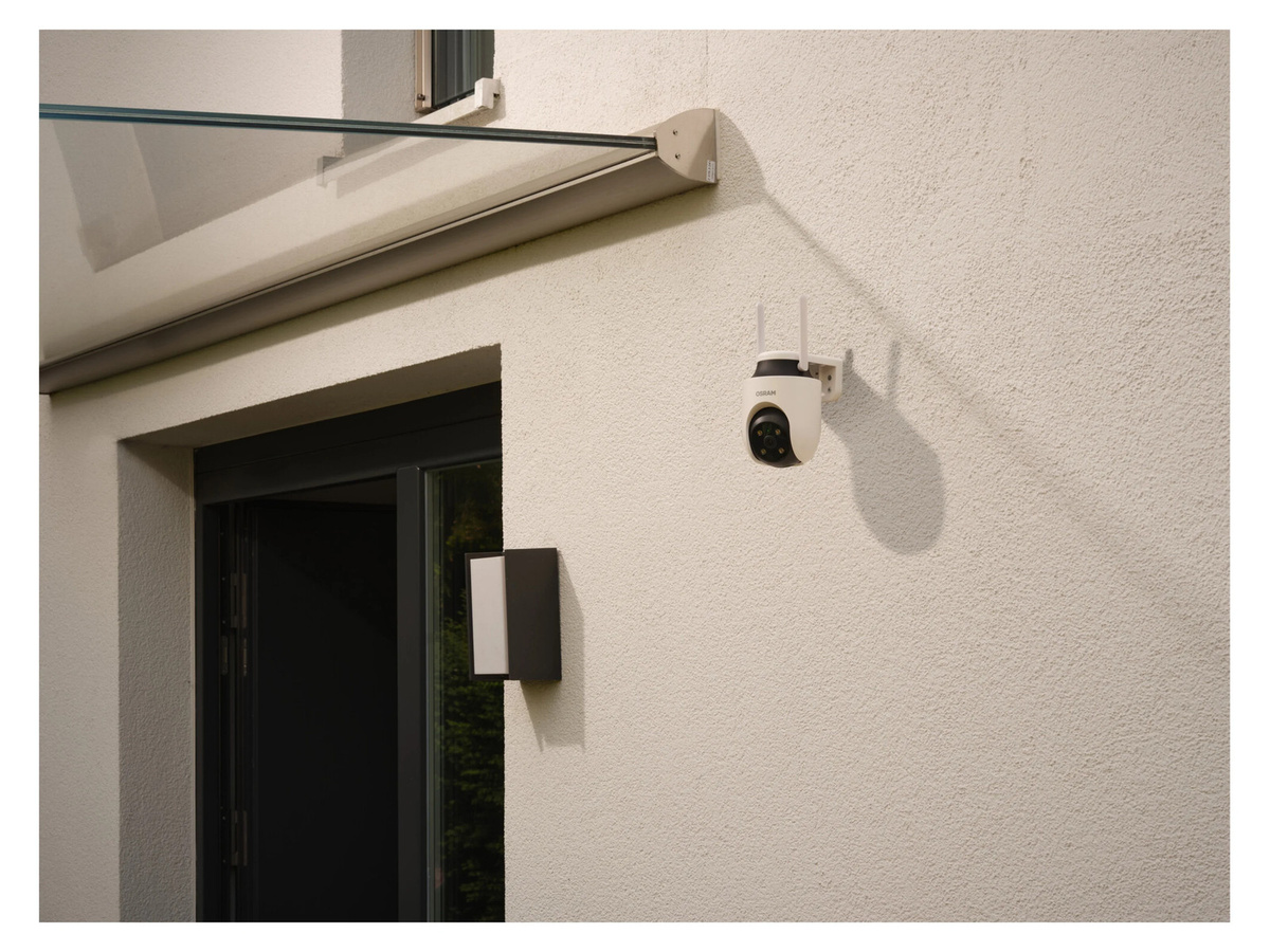 OSRAM Smart+ smarte Wifi Outdoor Überwachungskamera 360 Grad drehbar Weiß - Bild 3
