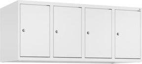 C+P Aufsatzschrank 9016/9016 in Weiß mit 4 Abteilen, Zylinderschloss und Soft-Close-Türen, B/T/H: 120 x 50 x 50 cm - Bild 1
