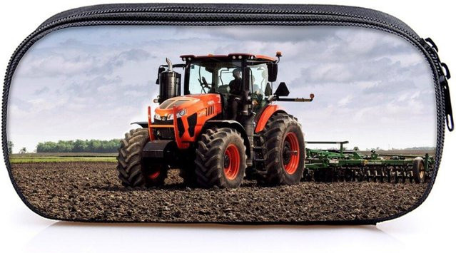 Mehrschichtiges Federmäppchen von Fancy Style Studio mit 2D Cartoon Bauernhof Traktor Muster aus Kunstleder in Multicolour - Bild 1