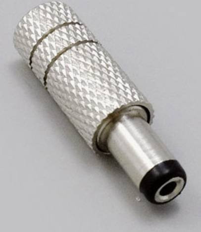 BKL Electronic 072687 Niedervolt-Steckverbinder Stecker gerade in Silber aus Metall mit 5,50 mm und 2,50 mm - Bild 1