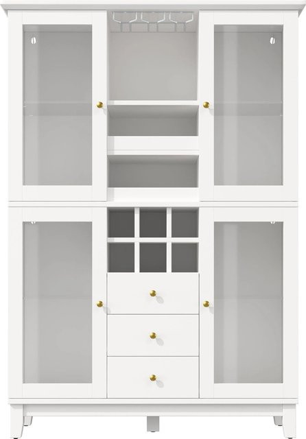okwish Weinschrank mit App-gesteuerter LED-Beleuchtung und Flaschenhalter in Weiß, H: 180,5 cm, B: 120 cm, T: 40 cm - Bild 1