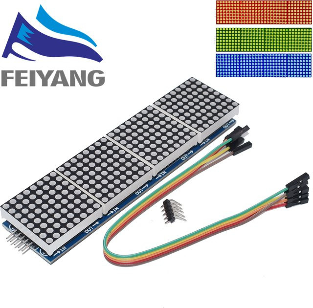 SAMIROB MAX7219 Dot-Matrix-Modul 4-in-1-Display in Rot für Mikrocontroller - Bild 1