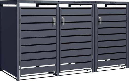 Phoenix GB3320AAK Mülltonnenbox aus verzinktem Stahl für 3 Mülltonnen à 240l in Anthrazit - Bild 1