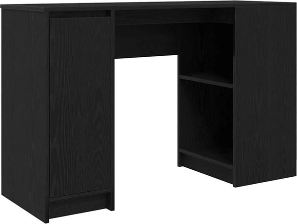 vidaXL Schreibtisch in Schwarz und Eichen-Optik aus Holzwerkstoff, B/T/H: 120 x 42 x 76 cm