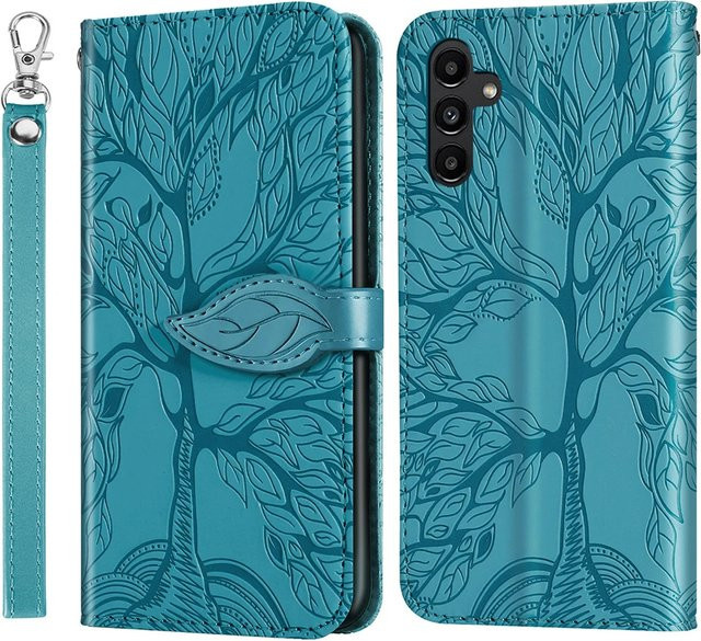 Leder Handyhülle mit Baum-Prägung für Samsung Galaxy A-Serie (A16 A26 A36 A56 A05s A15 A25 A35 A55 A14 A24 A34 A54 5G) in Gold - Bild 1