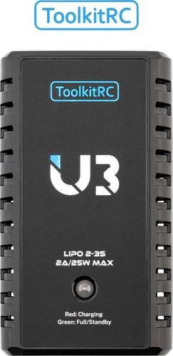 ToolkitRC U3 USB Ladegerät für LiPo Akkus in Schwarz mit USB-C Anschluss - Bild 1