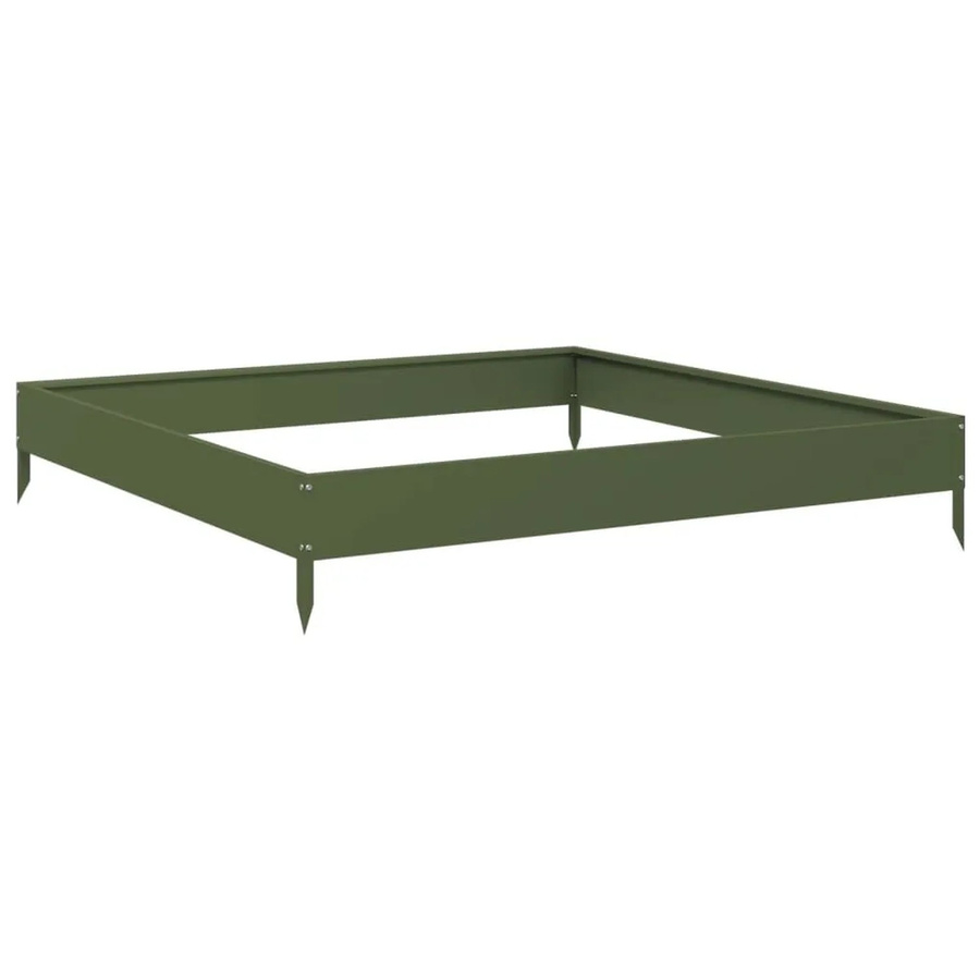 vidaXL Hochbeet aus Stahl in Olivgrün, B/T/H: 100 x 100 x 18,5 cm - Bild 2