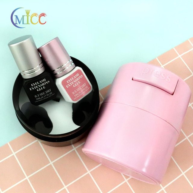 CMICC Wimpernkleber Lagerungs-Container, 3 Stück, Schwarz, Matt - Bild 1