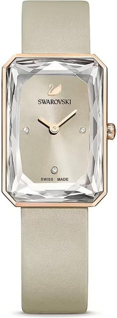 Swarovski Damenuhr, Quarz, Messing, Roségold, Kristall, Leder, 29.5 mm - Bild 1