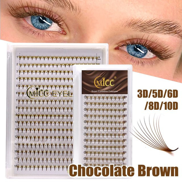 CMICC Wimpernverlängerungen, Schokoladenbraun, Volumen-Wimpern - Bild 1