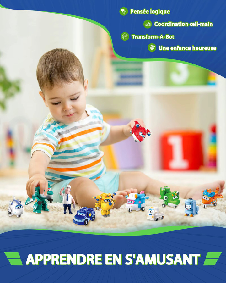 Alpha Group Super Wings, 15-teiliges Set, Transformierbare Flugzeug-Roboter-Figuren, ab 3 Jahren - Bild 4