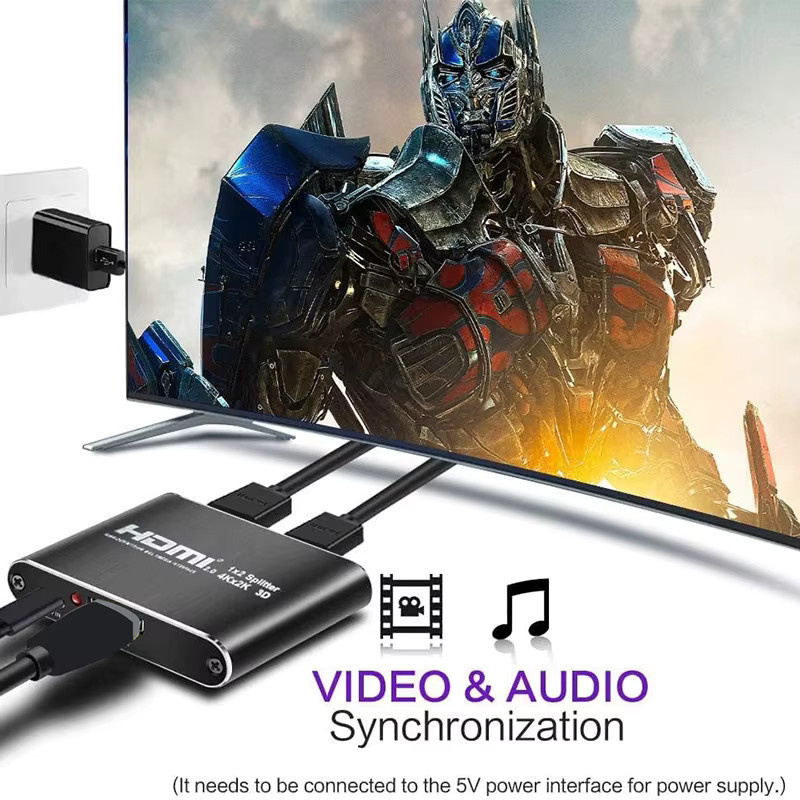 HDmatters HDMI-Splitter 4K 60Hz/30Hz HDMI 2.0 Adapter in Schwarz für PS5, Xbox, PC und HDTV - Bild 6