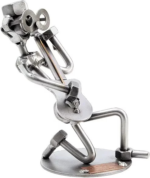 Schraubenmännchen Rockgitarrist von Hinz & Kunst aus Metall in Silber - Bild 1