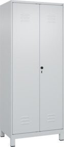 C+P Spind Classic PLUS Schwarz-Weiß mit 2 Abteilen und Füßen, H x B x T: 195 x 80 x 50 cm - Bild 1