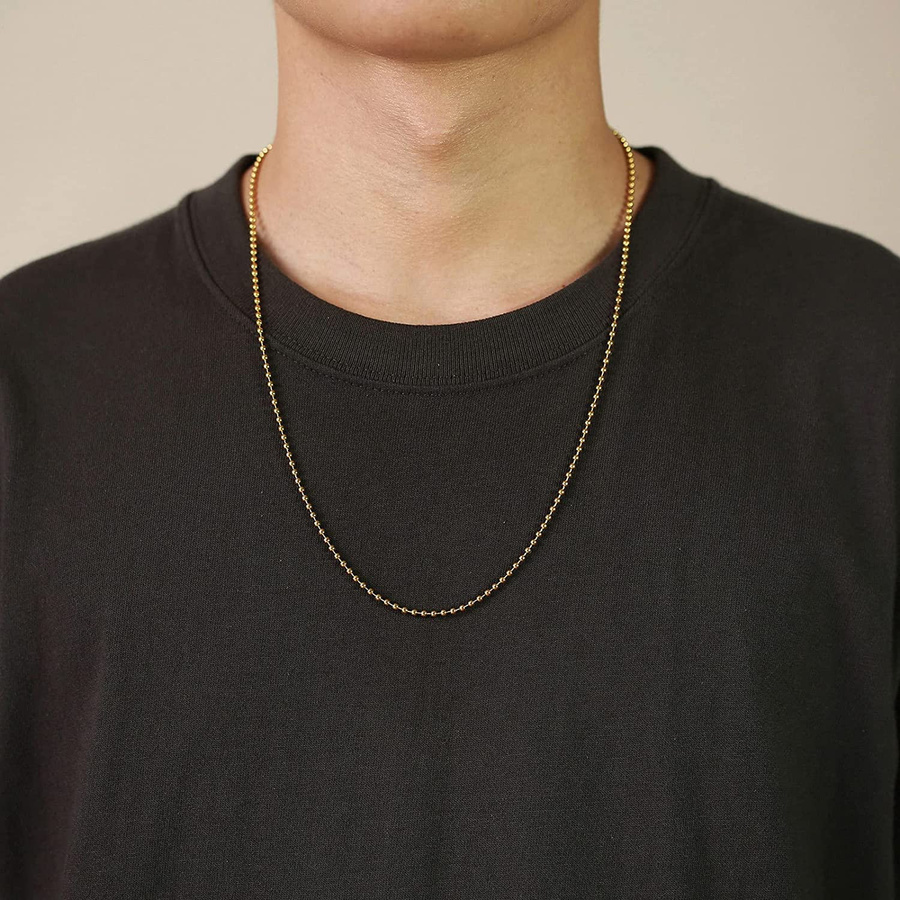 AMD Jewelry Erkennungsmarken-Kette, Edelstahl, Schwarz, Unisex, 60 cm - Bild 3
