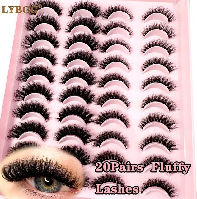 LYBCG Falsche Wimpern, 10/20 Paare, 3D Nerz Wimpern, Unisex - Bild 1