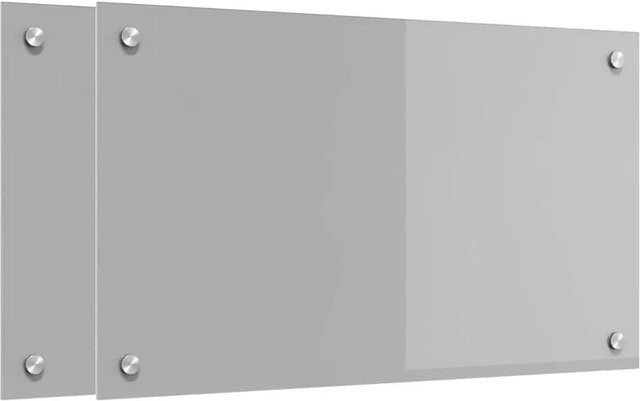 vidaXL Küchenrückwand aus gehärtetem Glas, 2 Stück, Hellgrau, B: 70 cm, H: 40 cm - Bild 1