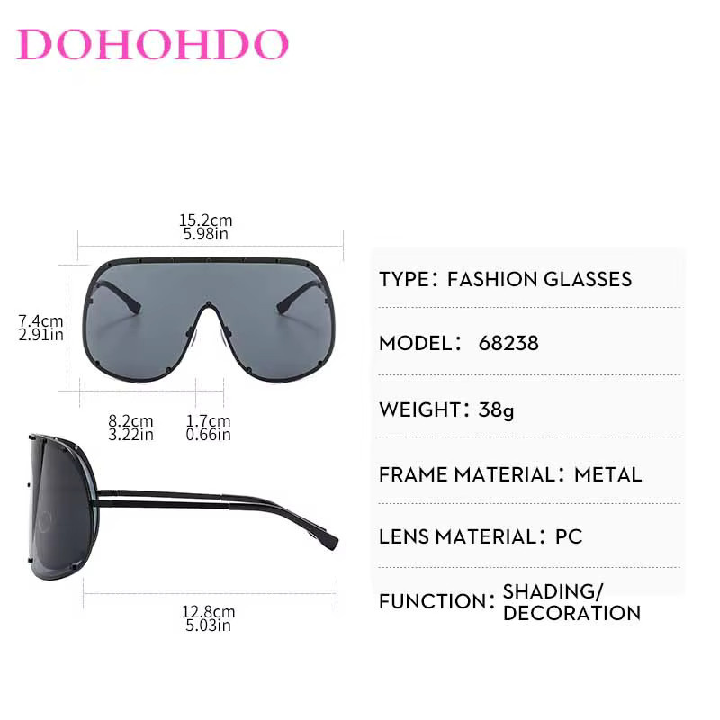 DOHOHDO Sonnenbrille, randlos, Metall, Unisex, UV400 - Bild 5