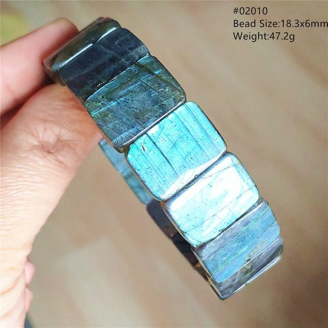MUKO GEMS Armband, Labradorit, lila, rechteckige Perlen, Unisex - Bild 1
