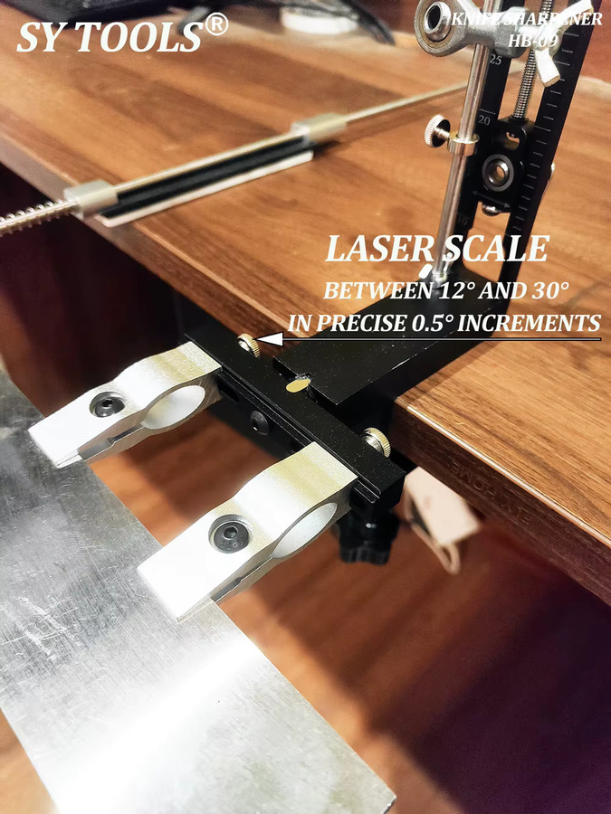 Sy tools HB-09 Einstellbarer Winkel Präzision Messerschärfer mit Messerschärfsteinen für Profis aus Metall - Bild 4