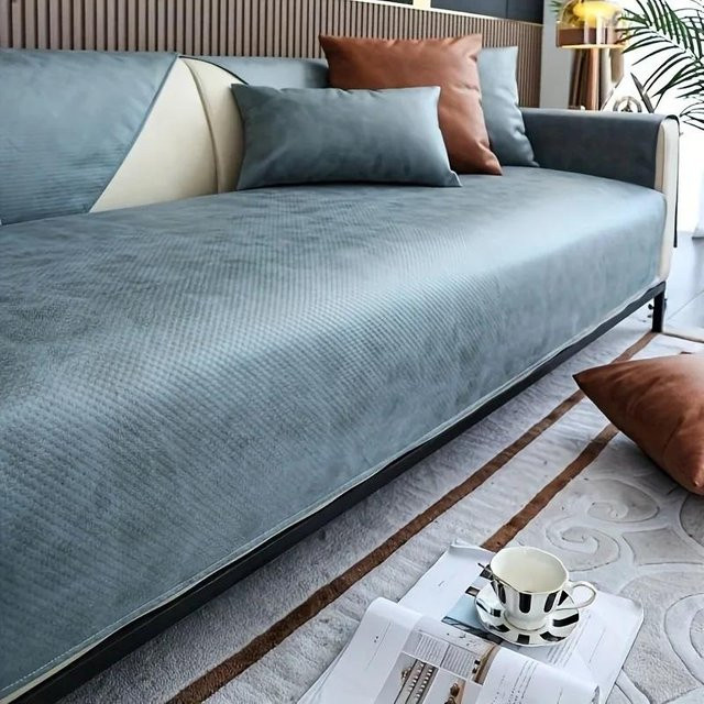 Wasserdichtes und rutschfestes Sofahandtuch von Super Six aus weichem Mikrofaser-Leder in Blau, Breite: 70 cm - Bild 1