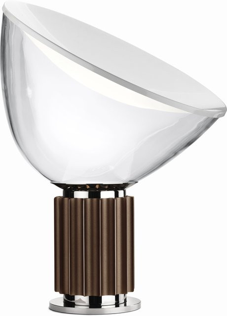 Flos Taccia LED Tischleuchte aus Kristallglas und PMMA in Transparent und Bronze, dimmbar und verstellbar - Bild 1