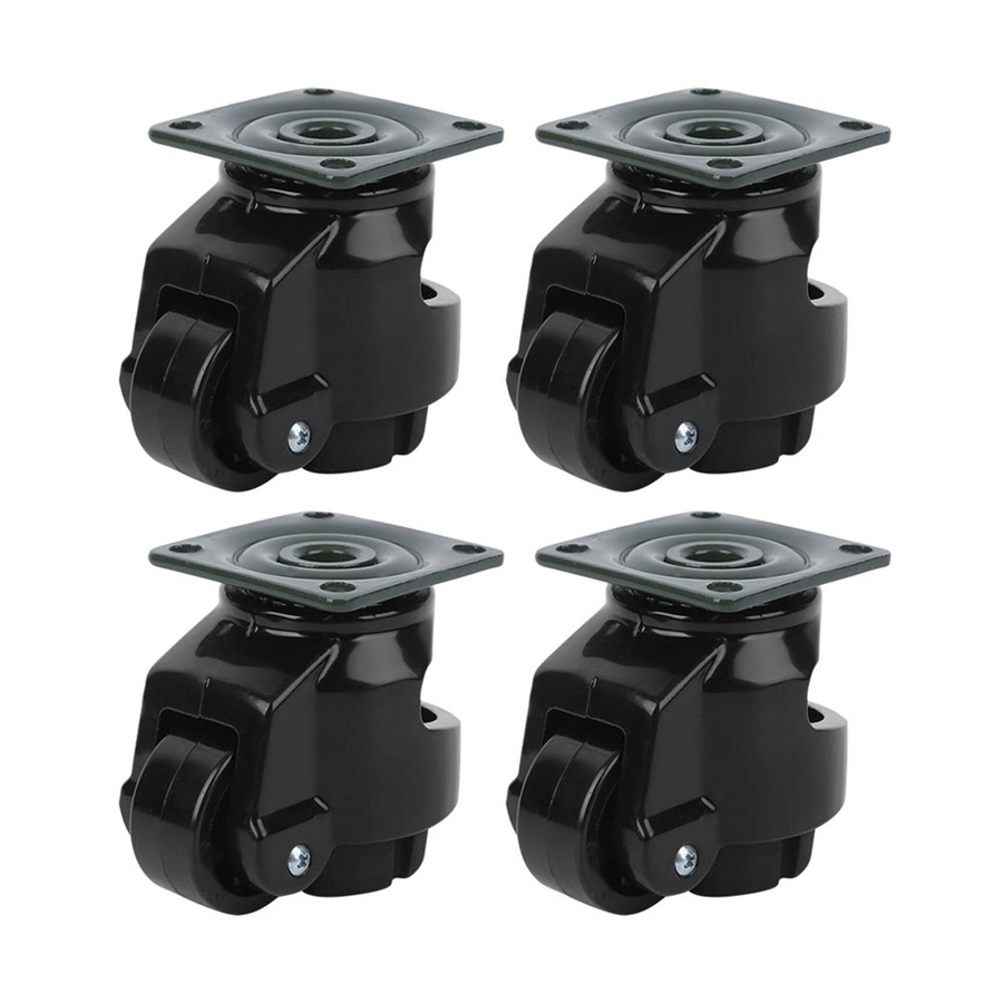 4 Stück Nensit GD-40F Schwerlast Industrie Lenkrollen mit Niveauverstellung in Schwarz - Bild 4