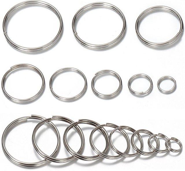 Schlüsselanhänger Metallrohling, versilberter, geteilter Ring, Damen Herren - Bild 1