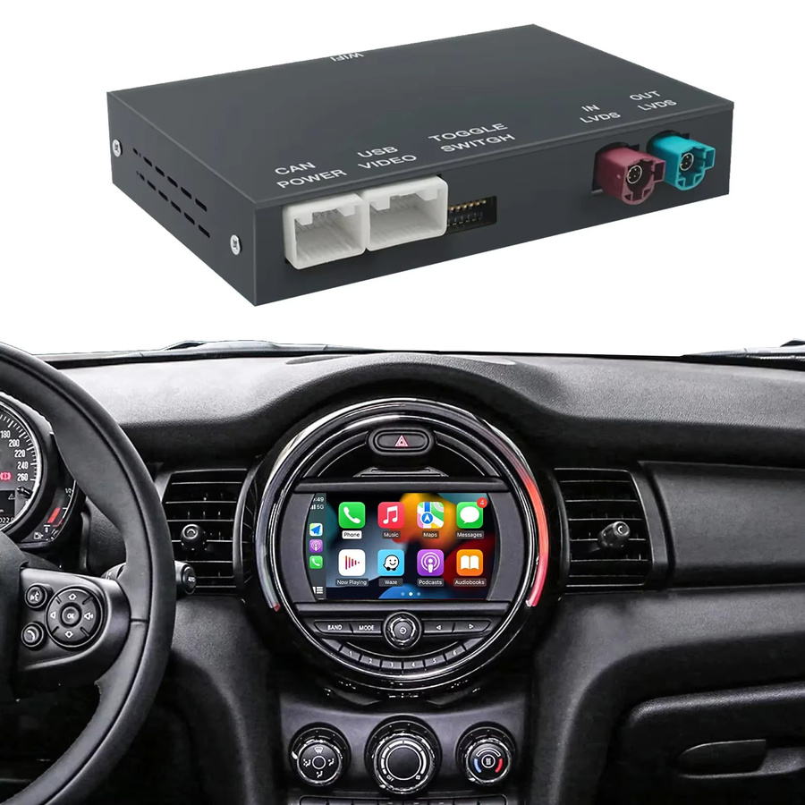 AUTOABC Drahtloses CarPlay und Android Auto Interface für BMW Mini R55 R56 R57 R58 R59 R60 R61 F54 F55 F56 F57 in Schwarz - Bild 2