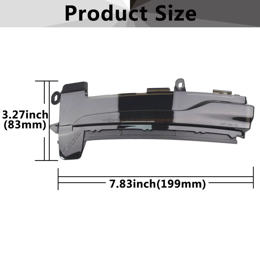 Malcayang Sequentielle dynamische Seitenspiegel-Blinkerleuchte für Volvo XC60 2014-2017, Schwarz, 2er-Set - Bild 2