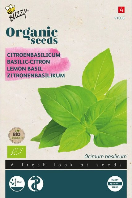 Buzzy Organic Zitronenbasilikum Bio Saatgut 0,5 g mit frischem Zitronenduft - Bild 1