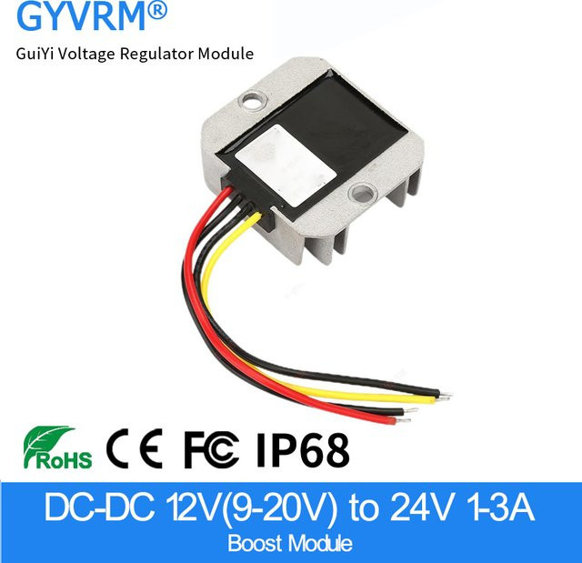 GYVRM Step-up DC-DC-Wandler 12 V auf 24 V mit 72 W Boost-Spannungsregler in Silber - Bild 1
