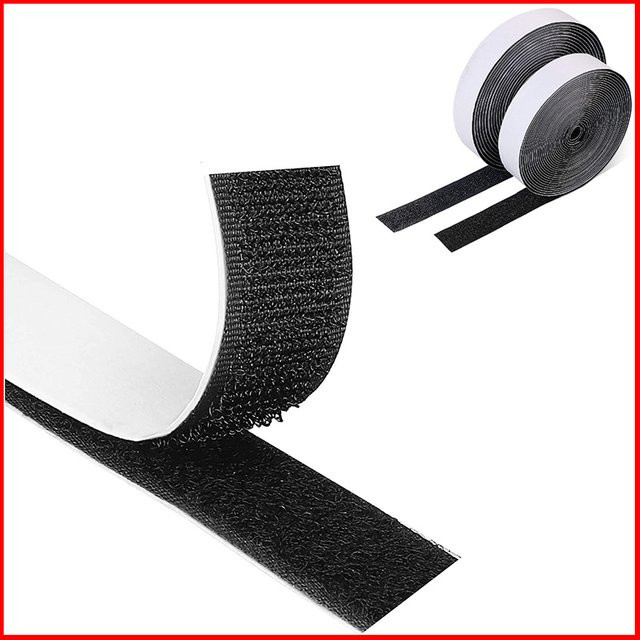 Selbstklebendes Klettverschlussband aus Nylon in Schwarz oder Weiß, Breite: 20 mm, 25 mm, 30 mm oder 50 mm - Bild 1
