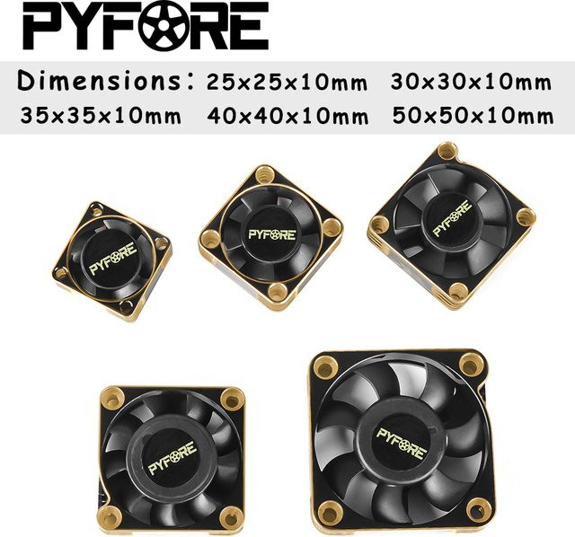 PYFORE ESC-Motorkühlventilator, Zubehör, Aluminiumlegierung, Schwarz - Bild 1