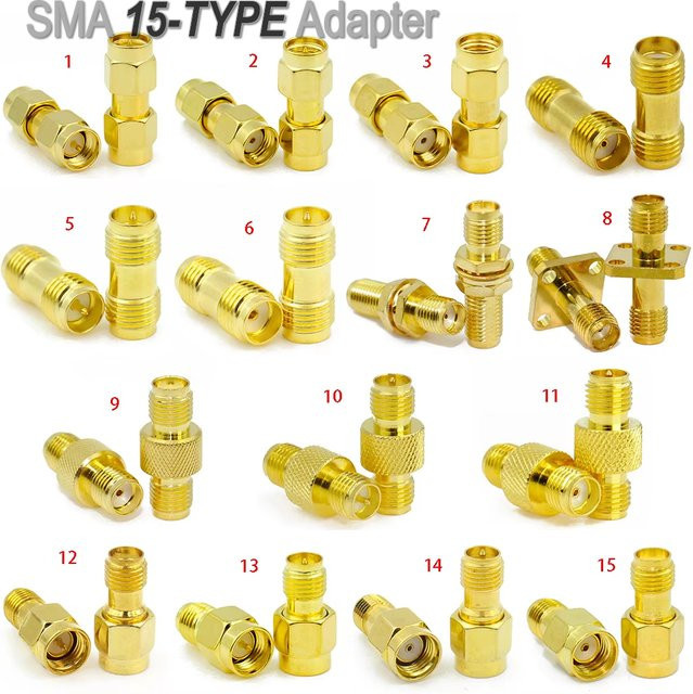 MEYNOOE HF-Koax-Adapter SMA auf SMA und RP-SMA auf SMA, gerader Stecker und Buchse, Gold - Bild 1