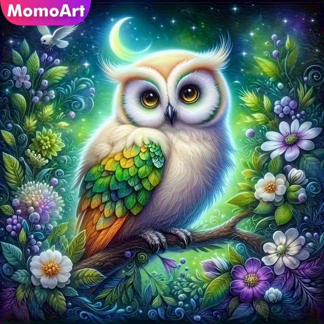 Momoart Eulen-Diamantmosaik, Tier, Diamantmalerei, für Erwachsene - Bild 1