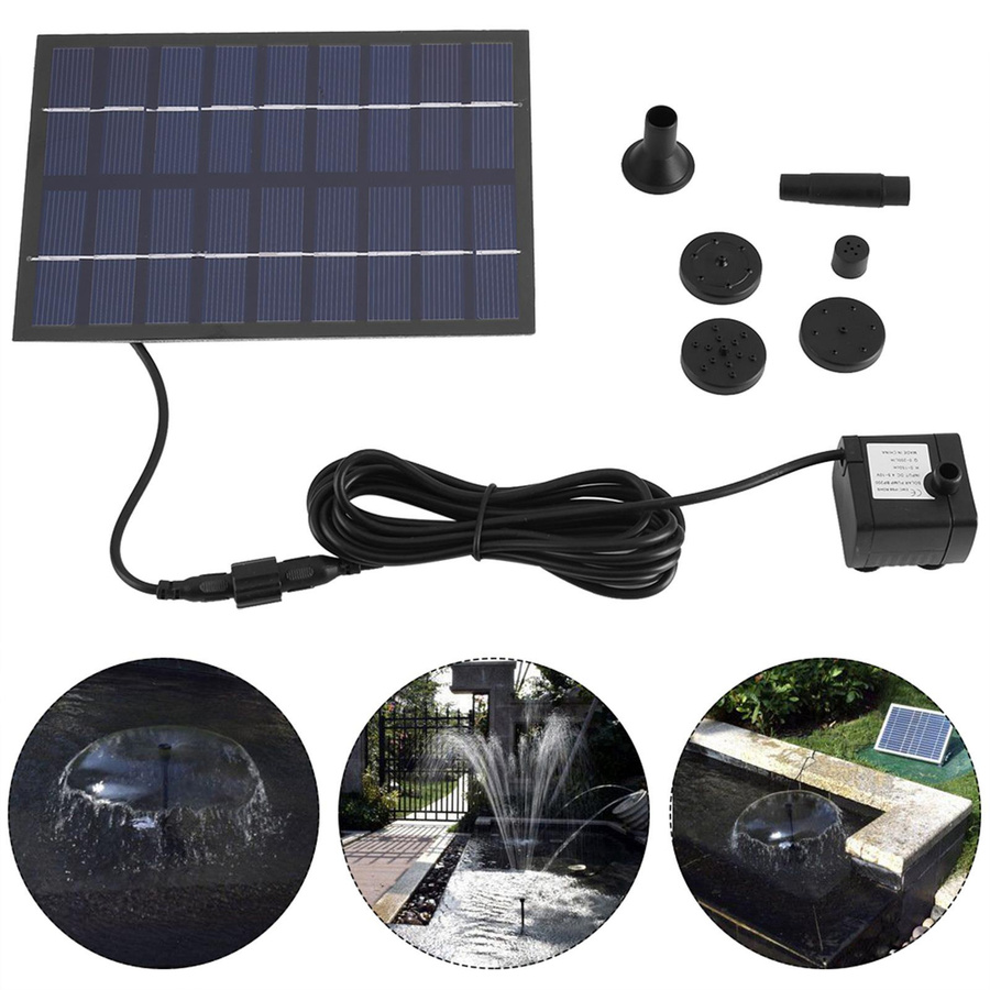 Solarbetriebene Wasserbrunnenpumpe von mfySpace in Schwarz für Aquarium, Teich, Pool und Gartenbewässerung - Bild 4