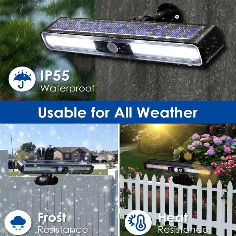 Solarbetriebene Clip-on-Bewegungsleuchten für den Außenbereich mit 36 LEDs in Schwarz, wasserdichte LED-Zaunleuchten für den Garten mit Bewegungssensor und kühlem Weißlicht - Bild 3